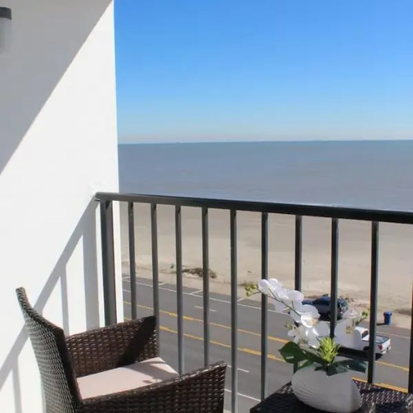 Beachfront Condo with Pool a Summer Escape for 6，位于加尔维斯敦的酒店