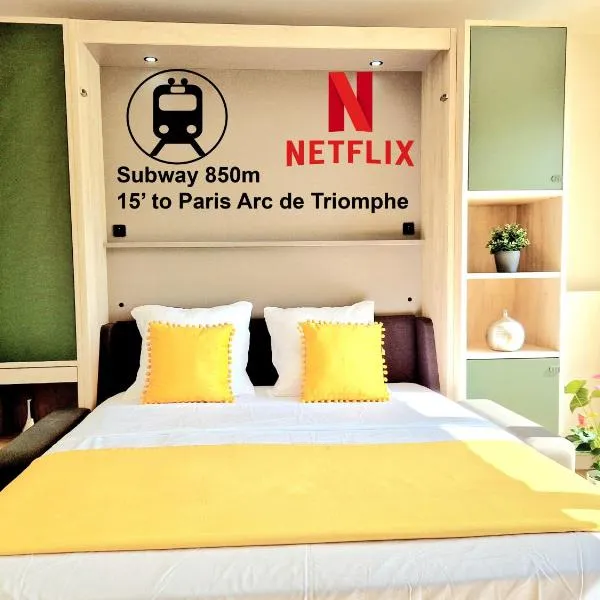 Stylish Stay Near Paris - 850m to Subway RER A - Netflix T1-4P，位于吕埃尔-马尔迈松的酒店