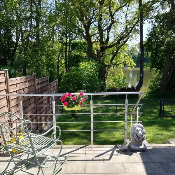 Schwandt-ein Bungalow mit Wasserblick, Ruderboot auf Anfrage，位于Rosenow的酒店