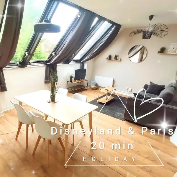 DisneyLand - Paris 20 min - Parking - 6 personnes，位于谢勒的酒店