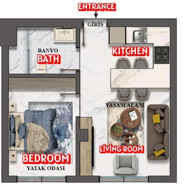 GÖLHİSAR MAVİ KONAK APART OTEL，位于Gölhisar的酒店