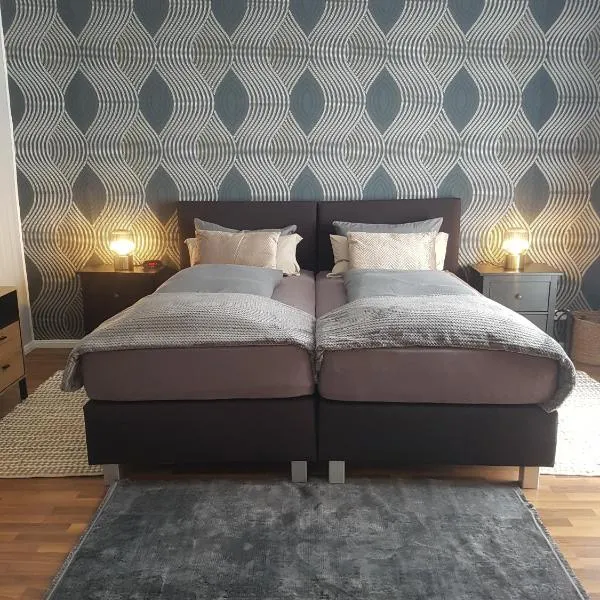 Einführungspreis Gemütliche Auszeit - Designwohnung - 4 Sterne Hotelboxspringbetten - Küche - Familie - Erdgeschoss，位于雷克林豪森的酒店