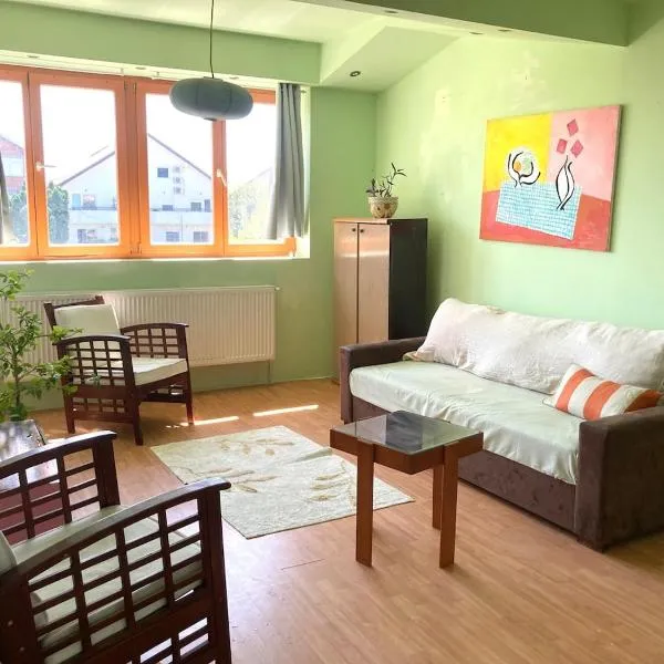 Artists Inn, large 2 bed duplex apartment, parking，位于Železnička Stanica Zemunsko Polje的酒店