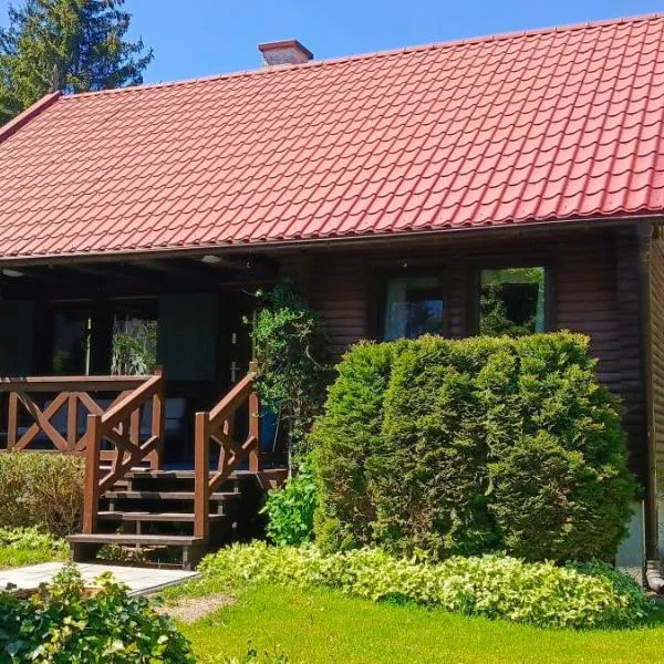 Domek rustykalny z sauną i prywatną kładką nad samym jeziorem，位于Leleszki的酒店