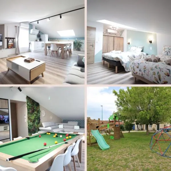 Verdun Centre - Full climatisation - 3 chambres - 7 couchages - 10 personnes - Parking Proche - Terrain 800m2 - Balnéothérapie - Air de jeux extérieurs - TOP CONFORT - Géré par PrestaZen'Services，位于默兹河畔凡尔登的酒店