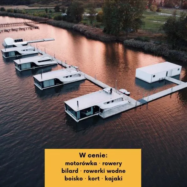 Grand HT Houseboats - domki na wodzie - sauna, jacuzzi, kominek，位于梅尔诺的酒店