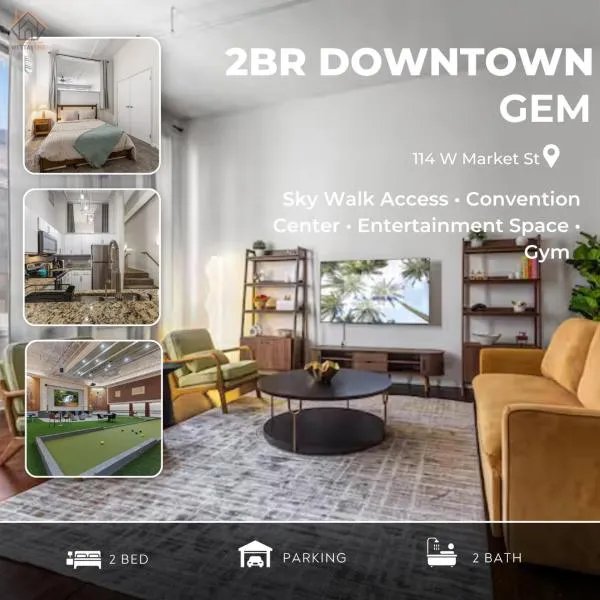 2BR Downtown Gem - Sleeps 7 - Convention Center，位于印第安纳波利斯的酒店