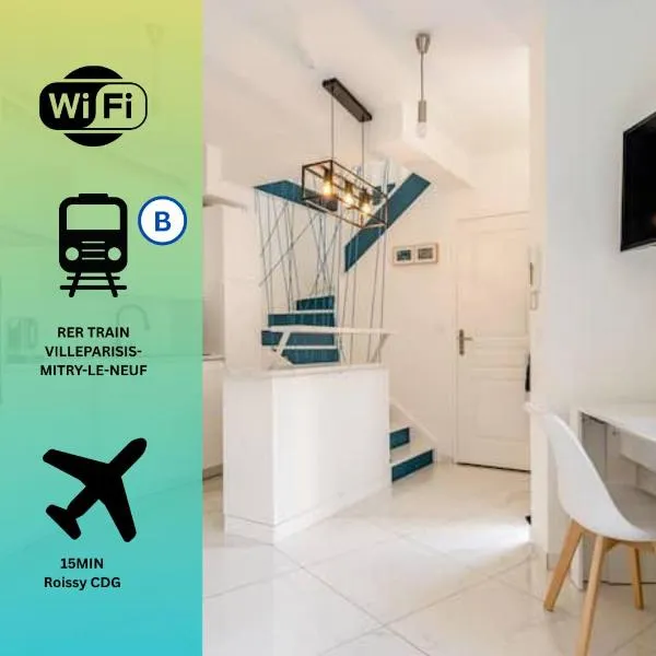 Location Professionnelle - Maison 2 à 4 personnes proche Disney-Astérix-CDG，位于维勒帕里西的酒店