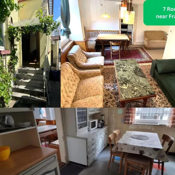 3 Floor XXL House, 7 Rooms, 2 Kitchen, 15 Minutes to Frankfurt, Washing Machine，位于凯尔克海姆的酒店