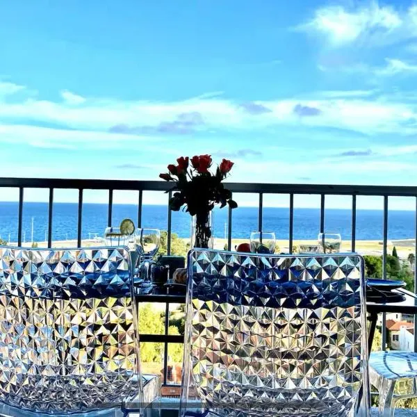 PANORAMIC SEA VIEW - Air conditioning - Terrace - 2 Bedrooms - Kitchen - Wifi - Tramway，位于尼斯的酒店