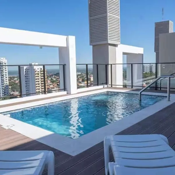 Apartmento con piscina y gimnasio en Asunción，位于亚松森的酒店