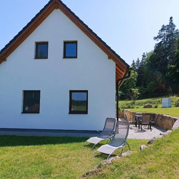 Klidná lokalita Na kraji lesa, celý dům s úschovnu kol，位于新比斯特日采的酒店