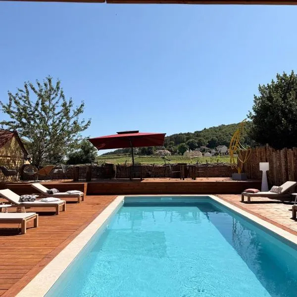 Hôtel Les Deux Chèvres Gevrey-Chambertin，位于热夫雷尚贝尔坦的酒店