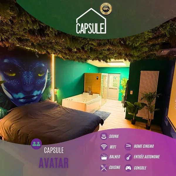 Capsule Avatar - Balneo Sauna Projecteur Nintendo，位于蒙斯的酒店