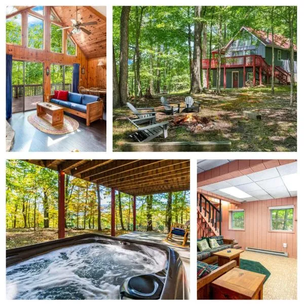 Hot Tub, Large Deck, WiFi, Fire Pit at Chalet Cabin，位于Morton Grove的酒店