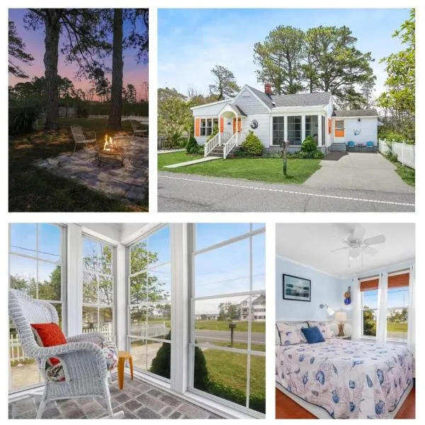 Cottage w Private Creek, Sunroom, Fire Pit, & WiFi，位于钦科蒂格的酒店