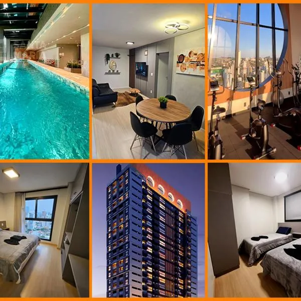 Apartamento 2 Quartos - Suíte e 1Q Premium Centro com Piscina, Academia e Garagem，位于沙佩科的酒店