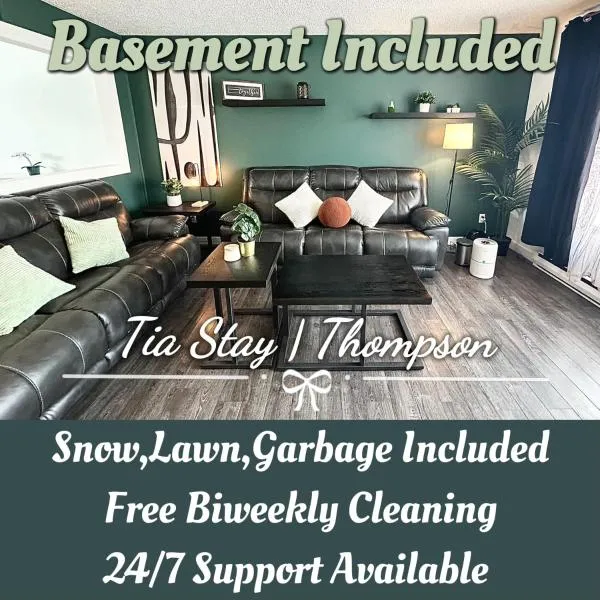 5 Bedrooms, 2 Kitchens, Free Parking, Newly Renovated，位于汤普森的酒店