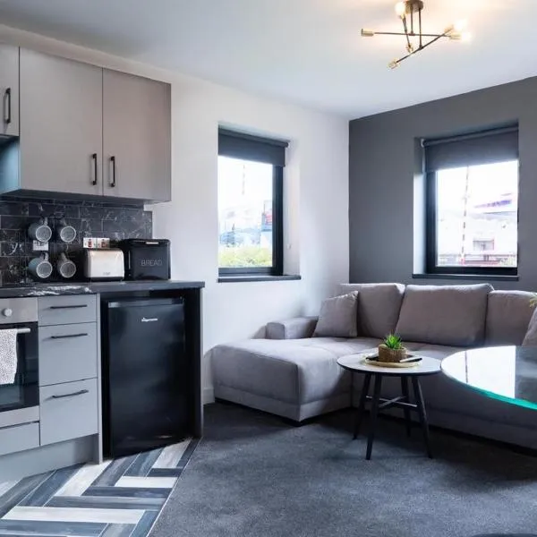 Winter Serviced 1 BED APARTMENT - Free WIFI - Free Parking - Smart TV，位于彼得伯勒的酒店