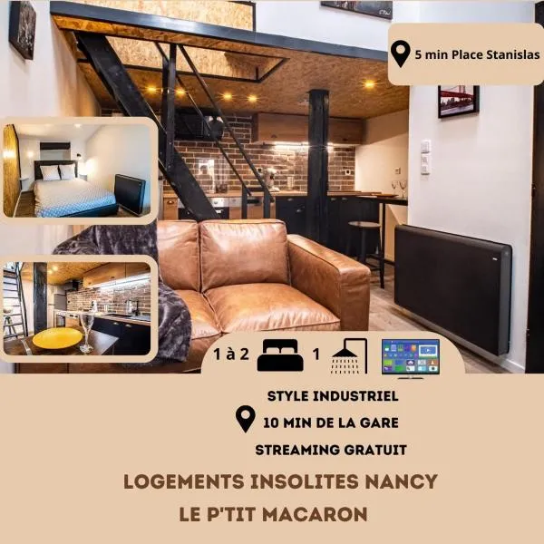 Le Petit Macaron Industriel Hyper Centre 5min Place Stan Logements Insolites，位于南希的酒店