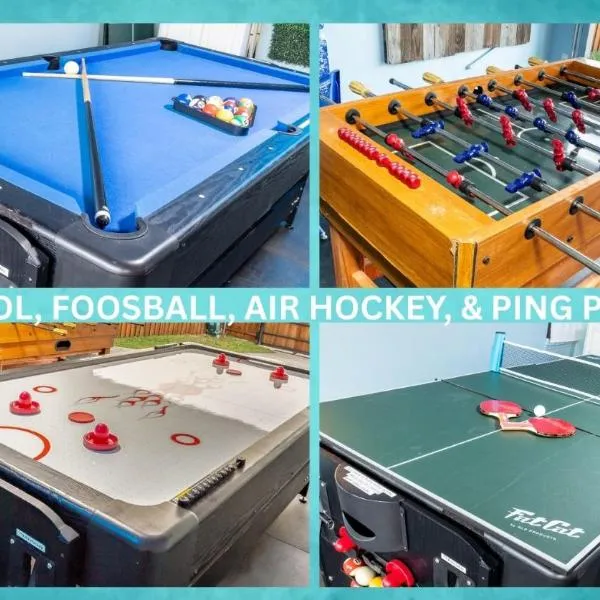Family Game Room - Full-Body Massage Chair - Private Patio - Ultimate Group Getaway for 12，位于达拉斯的酒店