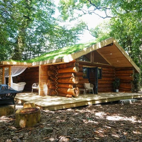 Secluded Hand Crafted Log Cabin，位于欧克汉普敦的酒店