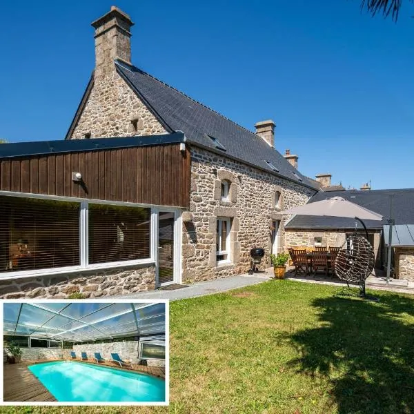 Maison en pierre, piscine et jardin proche mer，位于Montfarville的酒店