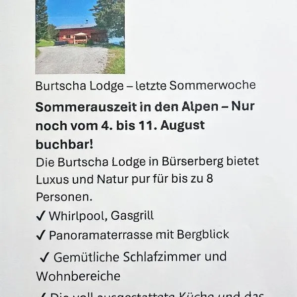 Burtscha Lodge，位于比尔塞贝格的酒店