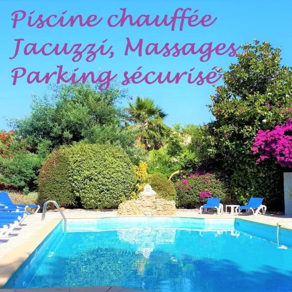 Hotel Les Jardins de Bormes, sauna & jacuzzi，位于博尔马斯·莱斯·米默萨斯的酒店