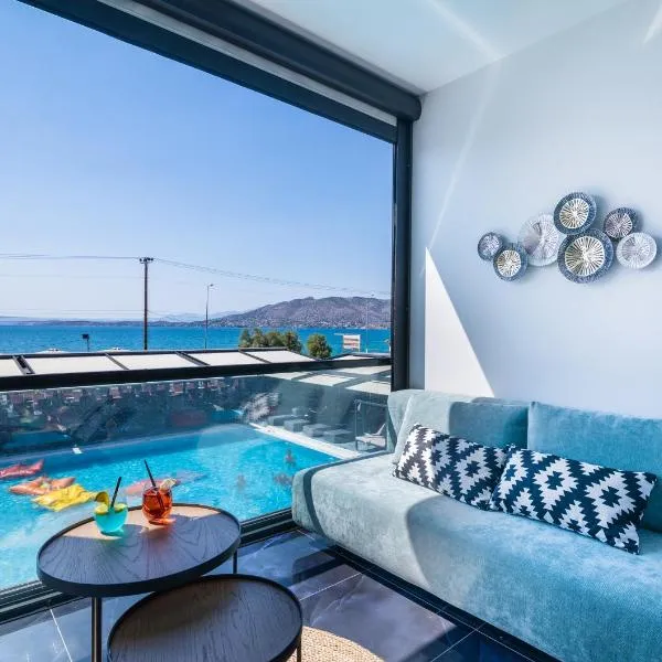 Sea View Serenity Βeachfront & Pool 105，位于萨拉米斯的酒店