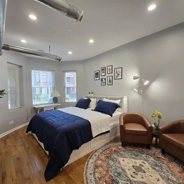 Luxe Loft vibe with King Suite - 4BR 3Ba，位于芝加哥的酒店
