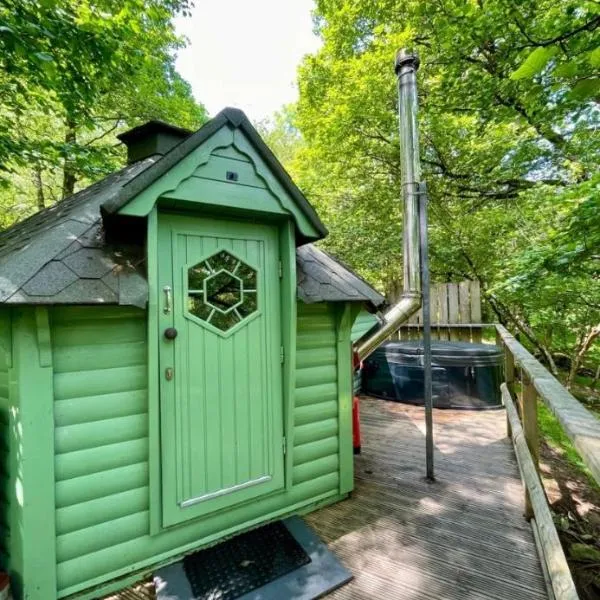 Woodland Cabin with Private Hot Tub，位于巴茅思的酒店