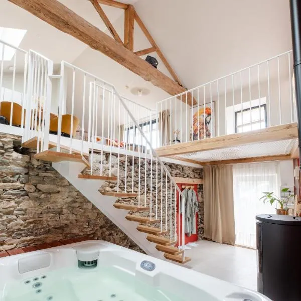 Loft d'architecte jacuzzi, cinema et filet habitation，位于Monnières的酒店