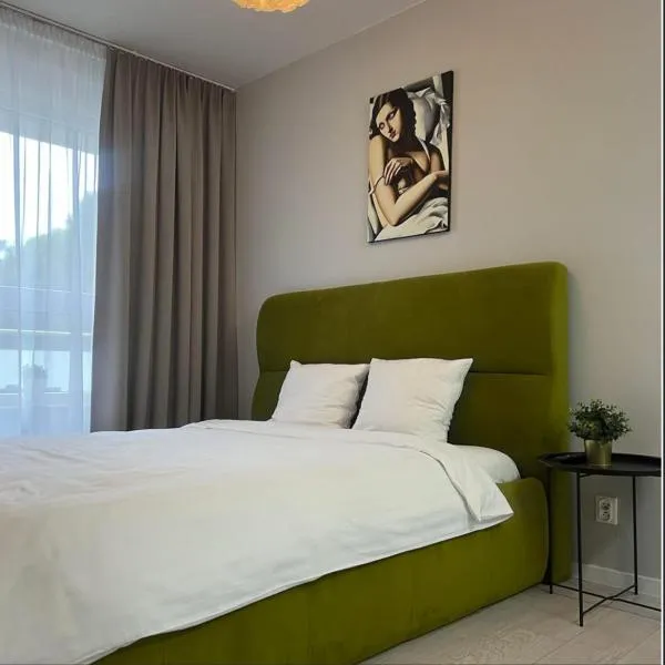 EUROPA22 "Apartament Delux" z wanną - CENTRUM MIASTA BROWARNA z widokiem na staw z fontannami，位于马佐夫舍地区托马舒夫的酒店