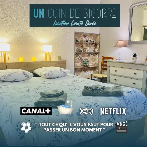 Logements Un Coin de Bigorre - T2 de campagne - Canal plus & Netflix - Wifi fibre - Centre village，位于Tournay的酒店