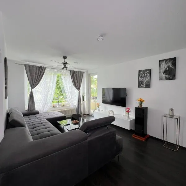 Modern Apartment with Balcony & Parking，位于沃尔夫斯堡的酒店