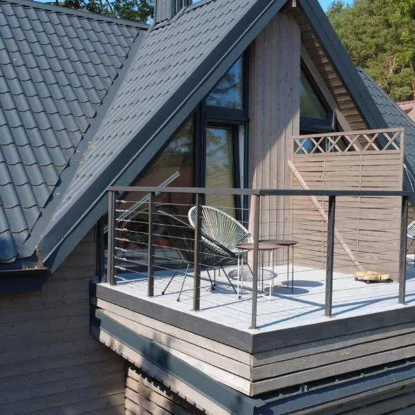 Rytas cozy apartment in the guest house with the terrace and the stunning view to the river side，位于比尔什托纳斯的酒店