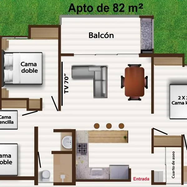 Con piscinas y jacuzzis, apto de lujo y muy dotado cerca al centro de Villeta，位于比列塔的酒店