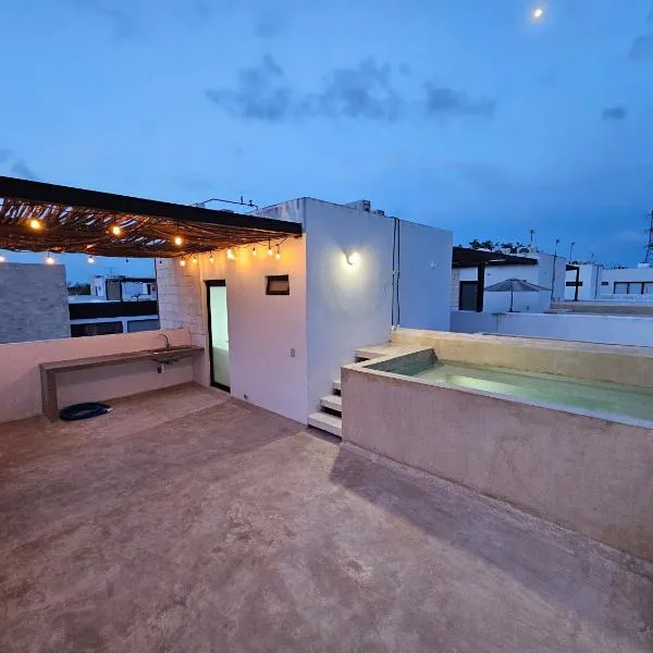 Private roof top pool. Great house for families.，位于普拉亚卡门的酒店