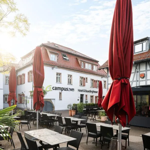 Hotel CampusZwei Komfortable Doppelzimmer & Apartments mit Küche Zentral in Ludwigsburg ideal für Business & Langzeitaufenthalte 24h Check in Kinder bis 14 Jahre übernachten kostenlos，位于路德维希堡的酒店