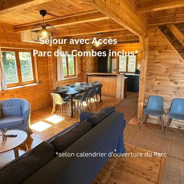 Lodge du Parc des Combes avec Accès Parc inclus selon calendrier ouverture Parc，位于勒克佐的酒店
