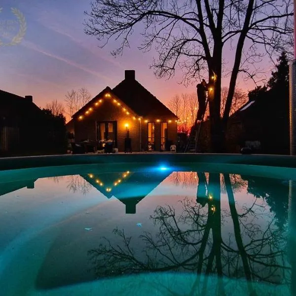 Goldenescape 6P Vip huis met Royale tuin en hottub 110，位于Ewijk的酒店