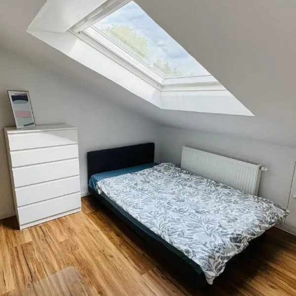 Charming Attic Retreat with Sloped Roof，位于伯布林根的酒店