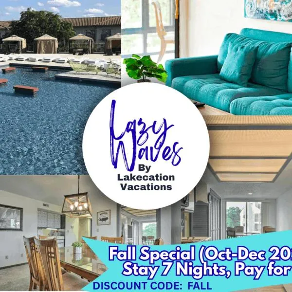 Lazy Waves-Private 2 BD2BA WPool Access-Sleeps 6，位于奥沙克湖的酒店