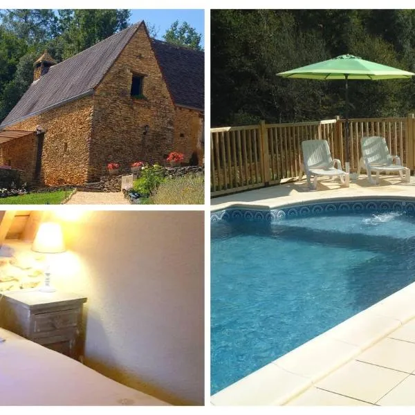 LA GRANGE Gîte à Sarlat avec belle piscine au sel，位于Proissans的酒店