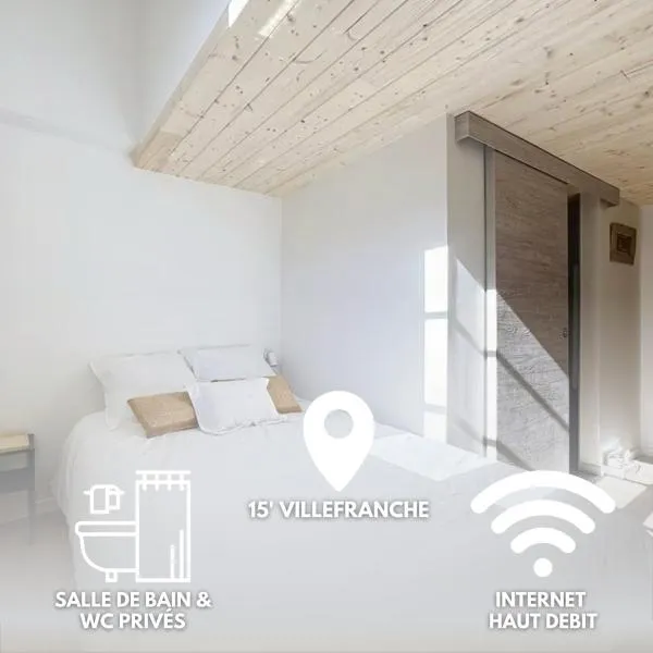 Fleurie - Anse Centre - Chambre et Salle de bain WC privée - Cuisine partagée，位于昂斯的酒店