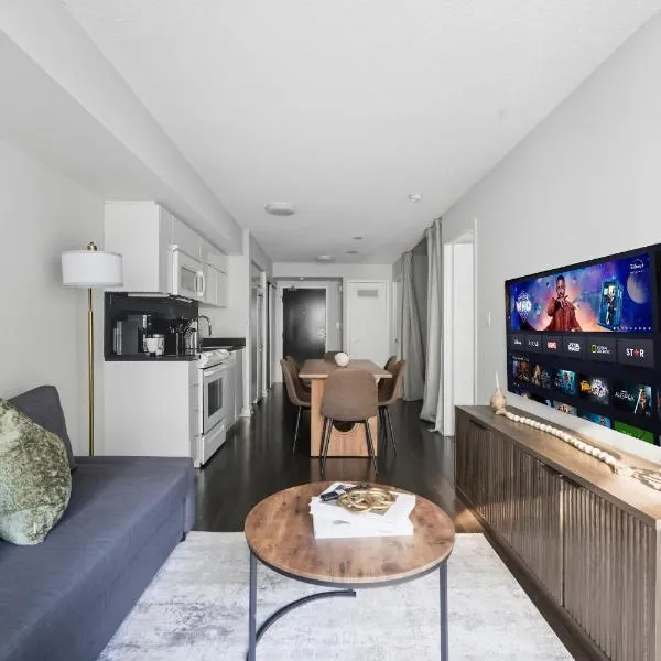 Trendy 1BR Condo Free Parking Downtown Toronto，位于多伦多的酒店