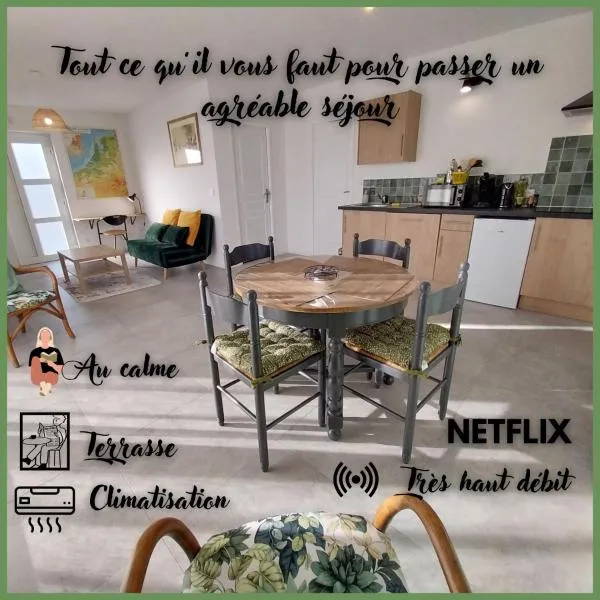 Maison Les Blés d'Or, plain-pied, Wi-Fi, parking privé，位于Hem-Lenglet的酒店