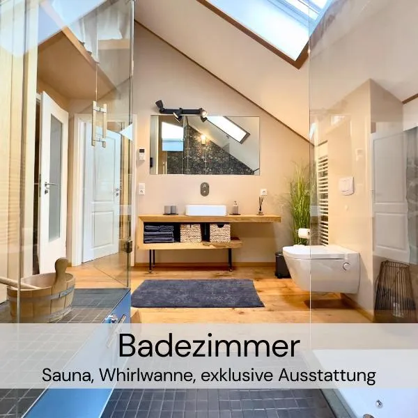 HexenburgbeiDresden 2 Zimmer Architektenwohnung mit eigener Sauna, Whirlwanne und Kamin - Nähe Sächsische Schweiz Dresden，位于Großharthau的酒店
