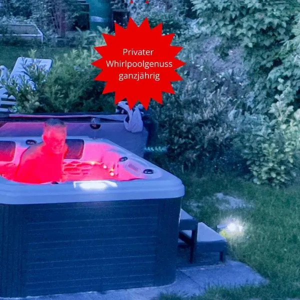 OLIVE - Ruhe & Entspannung in 2-Zi-Fewo mit Garten-Whirlpool, Terrasse & Hund willkommen by FerienWohnenAmSee，位于于伯林根的酒店